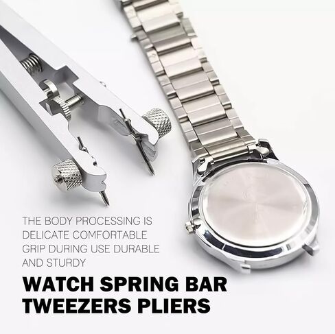 11 Pack Watch Spring Plier Tool Kit Watch Band Bar Tweezers Tool Pliers Including 10 Tips Pin for Watch Disassembling & Replacing (Black) in Kuwait