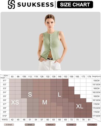SUUKSESS Women Button Down Going Out Trendy Tops Ribbed Sexy Vest Y2K Tank Tops in Kuwait