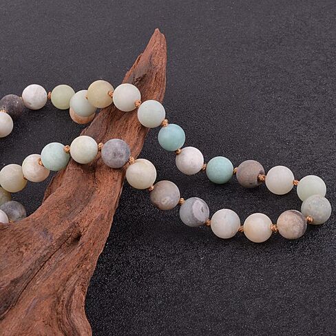 KIKILA Mala Beads 108 Natural Stone GemStones Japamala Yoga Meditation Hand Knotted Beaded Tassel Necklace for Women Men in Kuwait