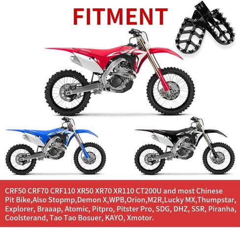 Dirt Bike Foot Pegs MX Rest Pedals CNC Wide Footpegs Compatible with Honda CR125 CR250 CRF150R CRF250R CRF450R CRF250RX CRF450RX CRF450X CRF300L CRF250L CRF250M SSR450 CRF450RL (Blue) in Saudi Arabia
