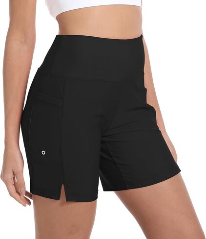 Women's 7" High Waisted Swim Board Shorts Quick Dry Beach Swimsuit Bottom Shorts for Women with Liner Pockets in Saudi Arabia