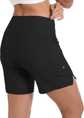 Women's 7" High Waisted Swim Board Shorts Quick Dry Beach Swimsuit Bottom Shorts for Women with Liner Pockets in Saudi Arabia