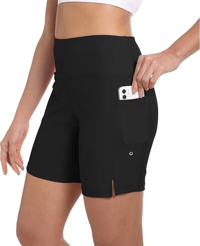 Women's 7" High Waisted Swim Board Shorts Quick Dry Beach Swimsuit Bottom Shorts for Women with Liner Pockets in Saudi Arabia
