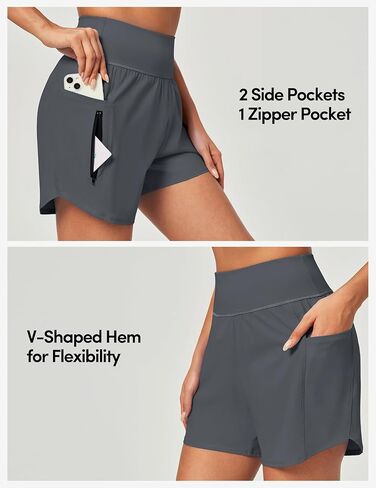 IUGA 5'' Swim Board Shorts Women High Waisted Beach Shorts for Women Quick Dry UPF 50+ Swimsuit Bottoms with Liner in Saudi Arabia