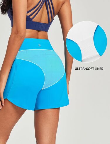 IUGA 5'' Swim Board Shorts Women High Waisted Beach Shorts for Women Quick Dry UPF 50+ Swimsuit Bottoms with Liner in Saudi Arabia