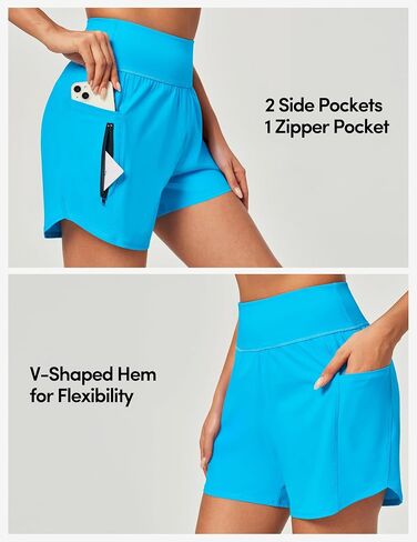 IUGA 5'' Swim Board Shorts Women High Waisted Beach Shorts for Women Quick Dry UPF 50+ Swimsuit Bottoms with Liner in Saudi Arabia