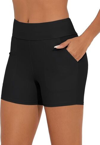 Bonneuitbebe Women's Swim Shorts High Waisted Bathing Suit Bottoms Swimwear Boyshort Swimming Swimsuit Board Shorts in Kuwait