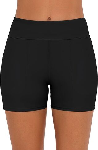Bonneuitbebe Women's Swim Shorts High Waisted Bathing Suit Bottoms Swimwear Boyshort Swimming Swimsuit Board Shorts in Kuwait