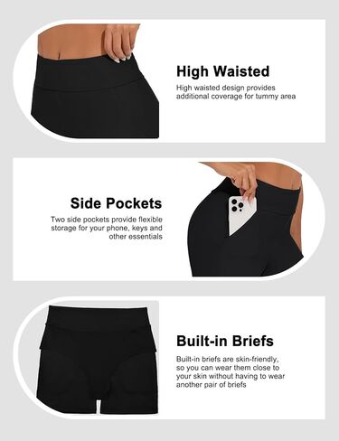 Bonneuitbebe Women's Swim Shorts High Waisted Bathing Suit Bottoms Swimwear Boyshort Swimming Swimsuit Board Shorts in Kuwait
