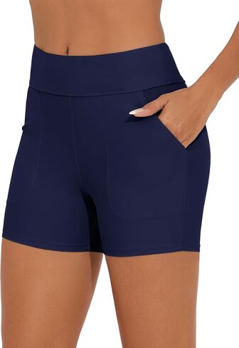 Bonneuitbebe Women's Swim Shorts High Waisted Bathing Suit Bottoms Swimwear Boyshort Swimming Swimsuit Board Shorts in Kuwait