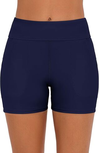 Bonneuitbebe Women's Swim Shorts High Waisted Bathing Suit Bottoms Swimwear Boyshort Swimming Swimsuit Board Shorts in Kuwait