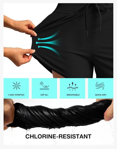 G تدريجي للنساء 4 '' 'High Cherced Swim Shorts Quick Dry Swimming Suit Suit for Women with jobits liner in Saudi Arabia