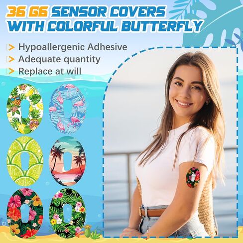36 Pack Adhesive Patch for Libre 2 Sensor with Mandala Floral CGM Patches Waterproof CGM Covers Sweatproof Colored Sensor Glucose Monitor Protection Cover Split Backing Tape in Saudi Arabia