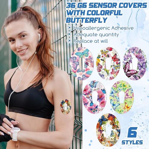 36 Pack Adhesive Patch for Libre 2 Sensor with Mandala Floral CGM Patches Waterproof CGM Covers Sweatproof Colored Sensor Glucose Monitor Protection Cover Split Backing Tape in Saudi Arabia