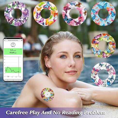 36 Pack Adhesive Patch for Libre 2 Sensor with Mandala Floral CGM Patches Waterproof CGM Covers Sweatproof Colored Sensor Glucose Monitor Protection Cover Split Backing Tape in Kuwait