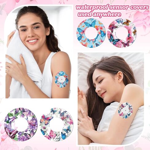 36 Pack Adhesive Patch for Libre 2 Sensor with Mandala Floral CGM Patches Waterproof CGM Covers Sweatproof Colored Sensor Glucose Monitor Protection Cover Split Backing Tape in Kuwait