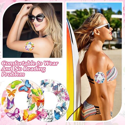 36 Pack Adhesive Patch for Libre 2 Sensor with Mandala Floral CGM Patches Waterproof CGM Covers Sweatproof Colored Sensor Glucose Monitor Protection Cover Split Backing Tape in Kuwait