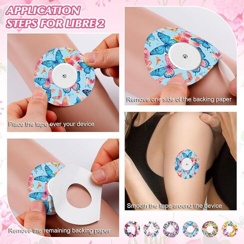 36 Pack Adhesive Patch for Libre 2 Sensor with Mandala Floral CGM Patches Waterproof CGM Covers Sweatproof Colored Sensor Glucose Monitor Protection Cover Split Backing Tape in Kuwait