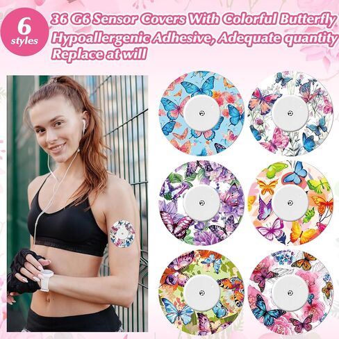 36 Pack Adhesive Patch for Libre 2 Sensor with Mandala Floral CGM Patches Waterproof CGM Covers Sweatproof Colored Sensor Glucose Monitor Protection Cover Split Backing Tape in Kuwait