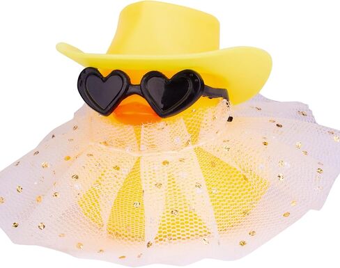 Car Rubber Duck Ornament Cute Duck Car Dashboard Decoration Accessories with Mini Hat Sunglasses and Skirt for Car Dashboard Decoration Accessories(A6) in Saudi Arabia
