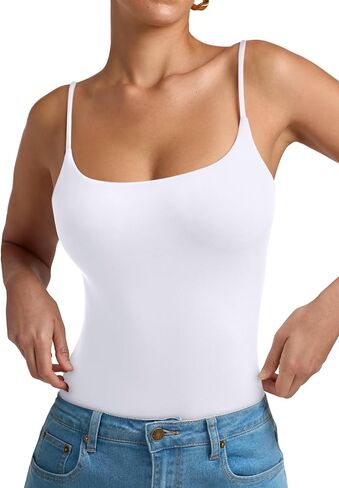 REORIA Women Sexy Cami Square Neck Thong Bodysuit Backless Spaghetti Strap Tank Top in Saudi Arabia