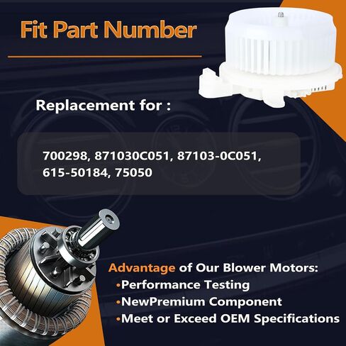 HVAC A/C Heater Blower Motor w/Fan Cage Compatible with 2009-2019 Toyota Corolla (Only for AUTO A/C), 2010-2016 Prius, 2012-2017 Prius V Replaces 700249, 87103-02210, PM4031 in Saudi Arabia