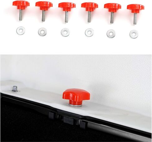 JeCar 6 Hardtop Quick Removal Bolts Thumb Screws Compatible with Jeep Wrangler 2007-2023 JK JL Sports Sahara Freedom Rubicon X 2/4 Door Accessories, Black in Kuwait