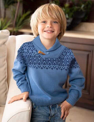 Gioberti Kids and Boys 100% Cotton Pullover Knitted Sweater with Toggle Button Closure in Saudi Arabia