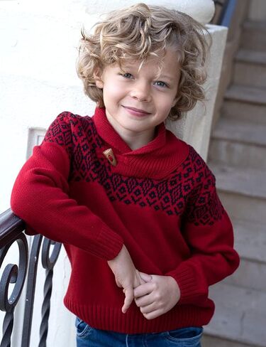 Gioberti Kids and Boys 100% Cotton Pullover Knitted Sweater with Toggle Button Closure in Saudi Arabia