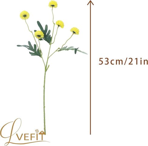 10 Pcs Yellow Kiku Flower Fake Mums Long Stem Flowers,Faux Kiku Flower Bulk,Silk Flowers Mini Chrysanthemum Floral Arrangements,Artificial Flowers Chrysanth Mini Fake Flower in Kuwait