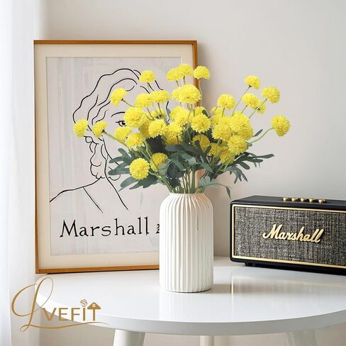 10 Pcs Yellow Kiku Flower Fake Mums Long Stem Flowers,Faux Kiku Flower Bulk,Silk Flowers Mini Chrysanthemum Floral Arrangements,Artificial Flowers Chrysanth Mini Fake Flower in Kuwait