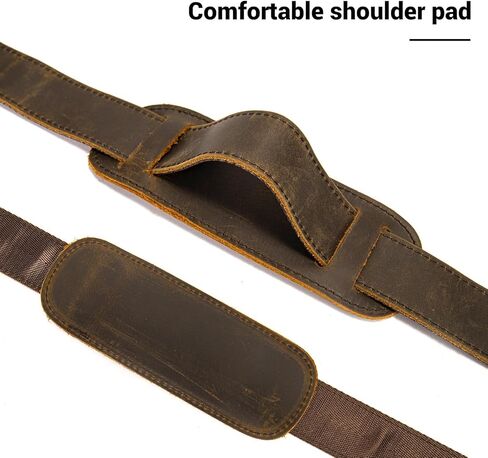 MASIWEI Genuine Leather Bag Strap Replacement Shoulder Strap Adjustable with Padded for Duffel Bag, Crossbody Bag, Laptop Bag, Briefcase, Messenger Bag,Coffee in Kuwait
