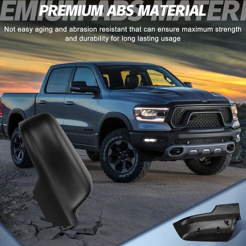 غطاء مرآة السيارة الجانبي للركاب الأيمن متوافق مع ملحقات Dodge RAM 1500 البديلة 2019-2025 مع ضوء الإشارة المنعطف ، الأسود in Kuwait