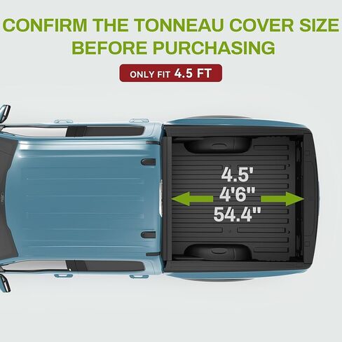 AUTOSAVER88 Tri-fold Soft Truck Bed Tonneau Cover Compatible with 2022 2023 2024 2025 Ford Maverick 4.5 Feet Bed in Kuwait