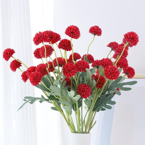 10 Pcs Yellow Kiku Flower Fake Mums Long Stem Flowers,Faux Kiku Flower Bulk,Silk Flowers Mini Chrysanthemum Floral Arrangements,Artificial Flowers Chrysanth Mini Fake Flower in Kuwait