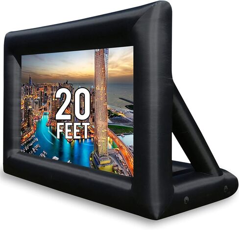 KHOMO GEAR 16 ft Outdoor Projector Screen with Built-in Blower - Supports Front and Rear Projection - Includes Tie-Downs and Storage Bag - Inflatable Projector Screen in Saudi Arabia