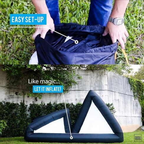 KHOMO GEAR 16 ft Outdoor Projector Screen with Built-in Blower - Supports Front and Rear Projection - Includes Tie-Downs and Storage Bag - Inflatable Projector Screen in Saudi Arabia