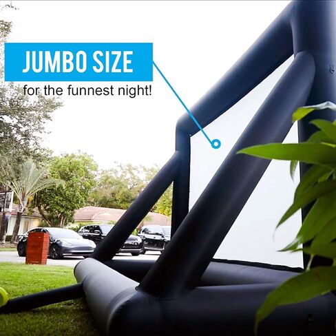 KHOMO GEAR 16 ft Outdoor Projector Screen with Built-in Blower - Supports Front and Rear Projection - Includes Tie-Downs and Storage Bag - Inflatable Projector Screen in Saudi Arabia