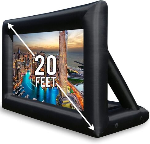 KHOMO GEAR 16 ft Outdoor Projector Screen with Built-in Blower - Supports Front and Rear Projection - Includes Tie-Downs and Storage Bag - Inflatable Projector Screen in Saudi Arabia