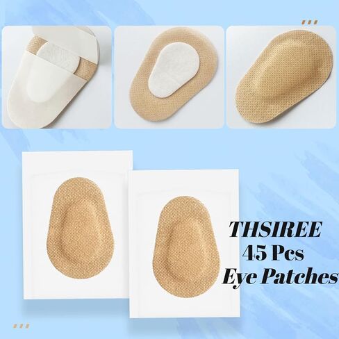 45 Pcs Adhesive Eye Patches for Adults, Medical Eye Patch Disposable Breathable Eyepatch for Amblyopia Lazy Eye Latex Free Adhesive Bandages for Adults, Regular Size 3.3×2.3 inches, Nude Color in Saudi Arabia