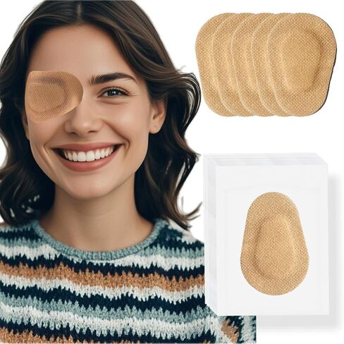45 Pcs Adhesive Eye Patches for Adults, Medical Eye Patch Disposable Breathable Eyepatch for Amblyopia Lazy Eye Latex Free Adhesive Bandages for Adults, Regular Size 3.3×2.3 inches, Nude Color in Saudi Arabia