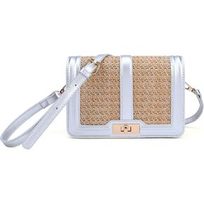 أكياس Ayliss Straw Crossbody للنساء محافظ حقائب اليد على الكتف محفظة القابض الصيفية الشاطئ المنسوجة لقضاء الإجازة in Kuwait