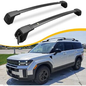 Lockable Cross Bars Roof Rack Fit for Hyundai Santa Fe 2024 2025 Luggage Rack Crossbar Cargo Carrier Rooftop Accessories (with Side Roof Rails)