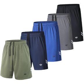 3/5 Pack Athletic Gym Mens Shorts Quick Dry Basketball Shorts with Pockets for Workout Running Casual Activewear