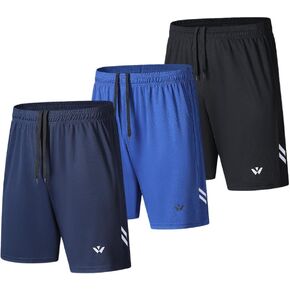 3/5 Pack Athletic Gym Mens Shorts Quick Dry Basketball Shorts with Pockets for Workout Running Casual Activewear in Kuwait