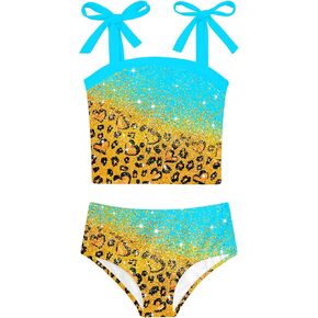 Girls 2 Piece Swimsuit Size 5-12 Summer Beach Bathing Suits for Girls Tankini Swimsuit Quick Dry Swimwear