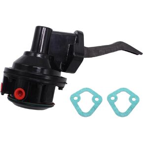 Chrome Mechanical Fuel Pump 6.5 PSI 1/4" NPT Inlet/Outlet Compatible with Ford FE 352 360 390 406 427 428, V8 Engine