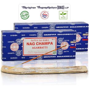 Raajsee Incense Holder Bundle with Satya Nag Champa Incense Sticks 250 gm Pack, Satya Sai Baba Nagchampa Natural Insence Sticks