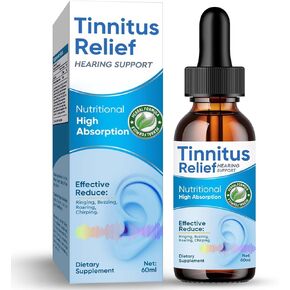 Tinnitus Relief for Ringing Ears, Effective Ear Ringing Relief Drops, Natural Herbal Tinnitus Treatment for Ear, Improving Hearing for Men and Women-60ML