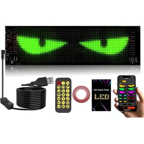 2pcs الأضواء العيون الشيطان للسيارات ، DIY Car Dynamic LED ذكية مصباح العين الملونة شاشة ناعمة ، شاشة ناعمة LED عيون الزجاج الأمامي (2.8 * 6.8 بوصة)